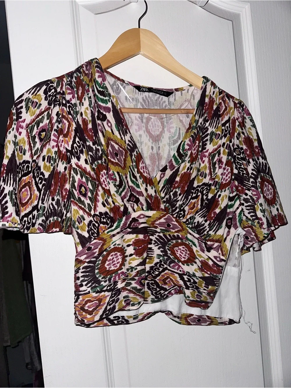 Zara Multicolor Floral Wrap Crop Top